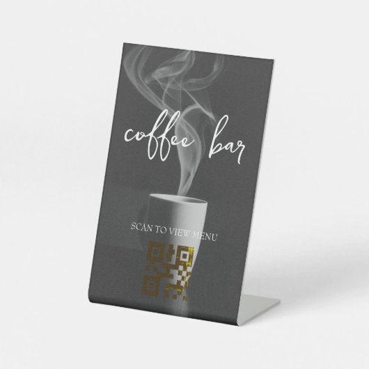Digitaal menu QR-code Reclamebord Met Voetstuk (Voorkant)