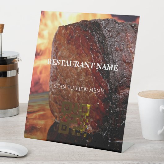 Digitaal menu QR-code voor restaurants Reclamebord Met Voetstuk (Insitu)