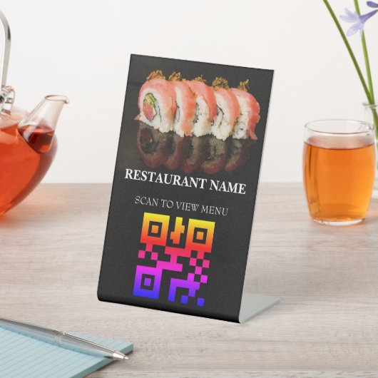 Digitaal menu QR-code voor restaurants Reclamebord Met Voetstuk (Insitu)