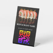 Digitaal menu QR-code voor restaurants Reclamebord Met Voetstuk (Voorkant)