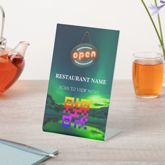 Digitaal menu QR-code voor restaurants Reclamebord Met Voetstuk (Insitu)