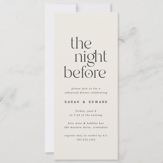 Digitaal minimalistisch repetitiediner kaart (Voorkant)