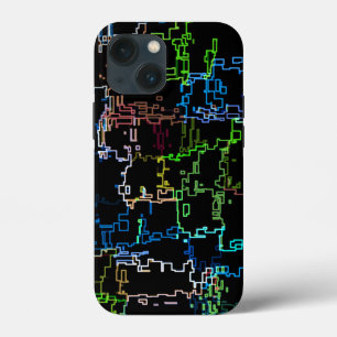 Digitaal multikleuren Abstract lijnpatroon iPhone 13 Mini Hoesje