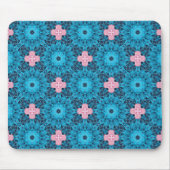 Digitaal naadloos blauw Floral patroon Muismat (Voorkant)