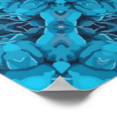 Digitaal naadloos blauw Floral patroon Poster (Hoek)