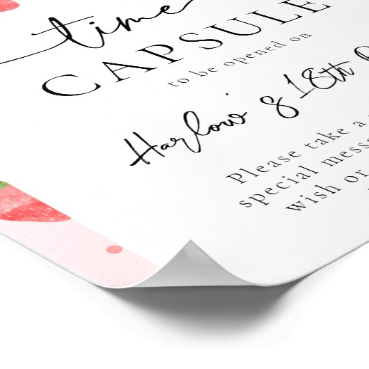 Digitaal of Gedrukt Strawberry Time Capsule teken Poster (Hoek)