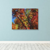 Digitaal olieverf herfstbomen canvasprint canvas afdruk (Insitu (Houten vloer))