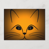 Digitaal ontwerp met zwart en goudkat briefkaart (Voorkant)