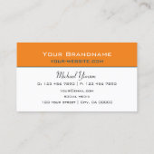 Digitaal Oranje en wit, eenvoudig, modern Visitekaartje (Achterkant)