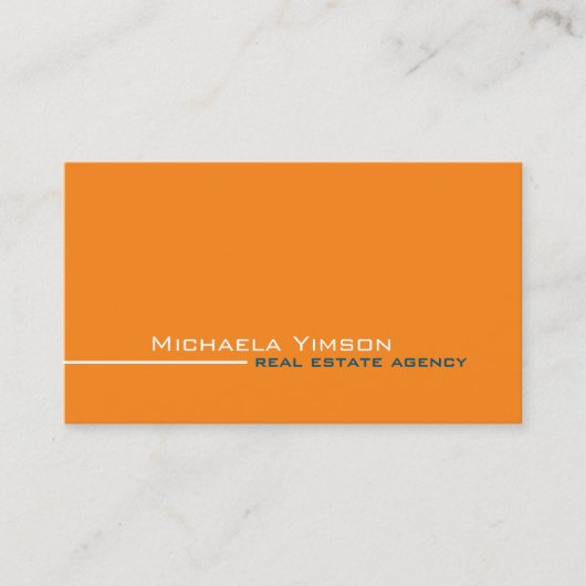 Digitaal Oranje en wit, eenvoudig, modern Visitekaartje (Voorkant)
