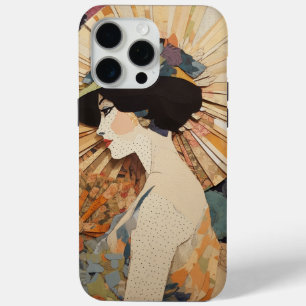 Digitaal papier Collage Vrouw Portret Print iPhone 15 Pro Max Hoesje