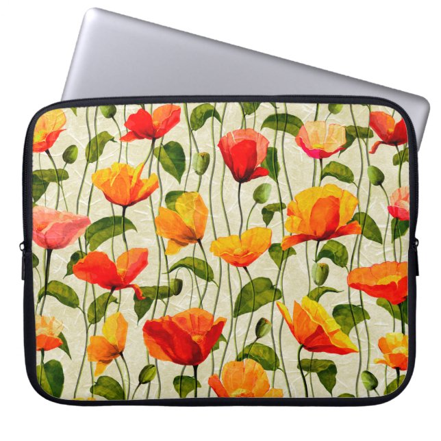 Digitaal papier poppenkatroon laptop sleeve (Voorkant)