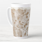 digitaal papierpatroon latte mok (Linkerhoek)