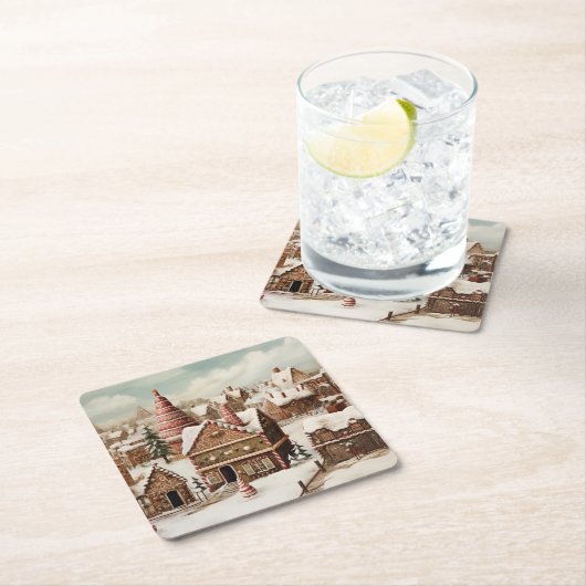  digitaal peperkoekdorp kartonnen onderzetters (Insitu)