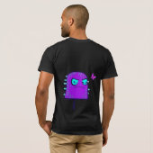 Digitaal personage met Cyberpunk Neon Butterfly T-shirt (Achterkant volledig)