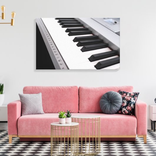 Digitaal pianotoetsenbord canvas afdruk (Insitu (Woonkamer))