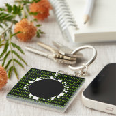 Digitaal portaal Binaire Code Witte Groene 1s 0s A Sleutelhanger (Voorkant Rechts)