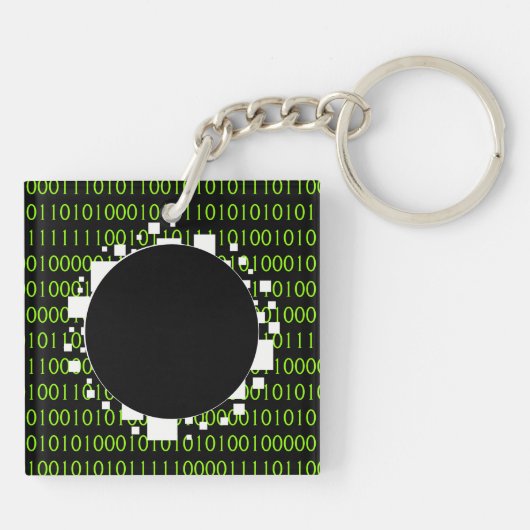 Digitaal portaal Binaire Code Witte Groene 1s 0s A Sleutelhanger (Achterkant)