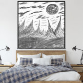 digitaal potlood canvas afdruk (Insitu (Slaapkamer))