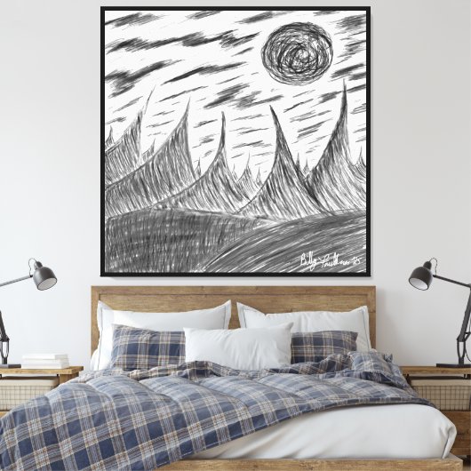 digitaal potlood canvas afdruk (Insitu (Slaapkamer))