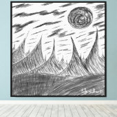digitaal potlood canvas afdruk (Insitu (Houten vloer))