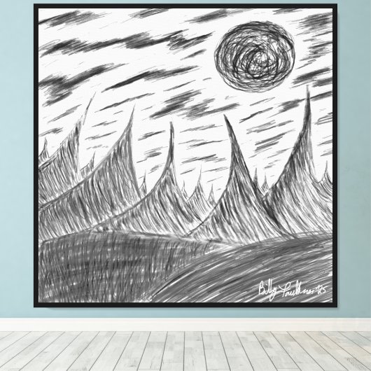 digitaal potlood canvas afdruk (Insitu (Houten vloer))