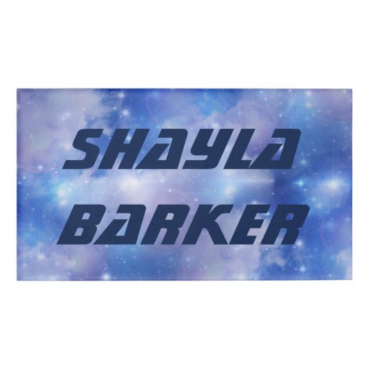 Digitaal realisme - BLUE UNIVERSE + jouw naam Naambadge (Voorkant)