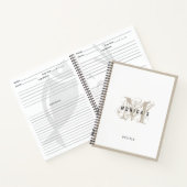 Digitaal Roestend Modern Beige Monogram Recipe Notitieboek (Binnen)