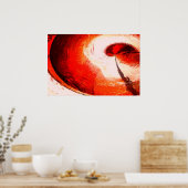 Digitaal rood Abstract Poster voor schilderen (Keuken)
