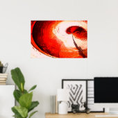 Digitaal rood Abstract Poster voor schilderen (Thuiskantoor)