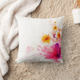 Digitaal roze bloemenpatroon Sierkussen