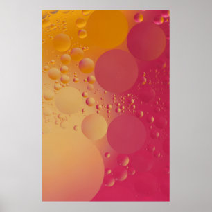 Digitaal roze en oranje bubble poster