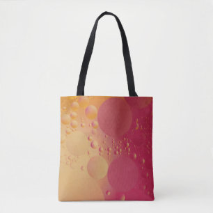 Digitaal roze en oranje bubble tote bag