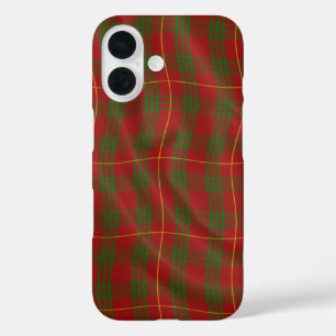 Digitaal samengesteld Tartan-effect rood en groen  iPhone 16 Hoesje