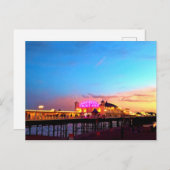 Digitaal schilderen - Brighton Pier Sunset Briefkaart (Voorkant / Achterkant)