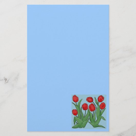 Digitaal schilderen met rode tulpen briefpapier (Voorkant)
