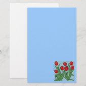 Digitaal schilderen met rode tulpen briefpapier (Voorkant / Achterkant)