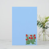 Digitaal schilderen met rode tulpen briefpapier (Staand voorkant)