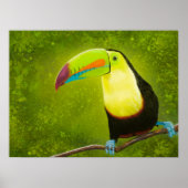 Digitaal schilderen Tropisch Oerwoud Toucan Bird Poster (Voorkant)