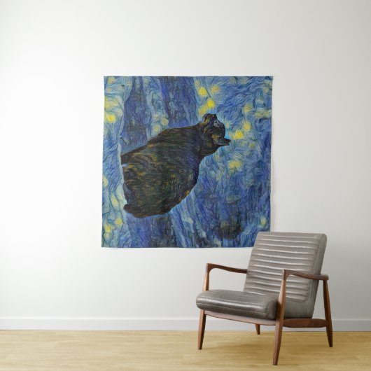 Digitaal schilderij Shambhala cat in Vincent Van G Wandkleed (In Situ (horizontaal))