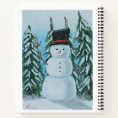 Digitaal schilderij van Snowman Notitieboek (Achterkant)
