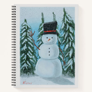Digitaal schilderij van Snowman Notitieboek
