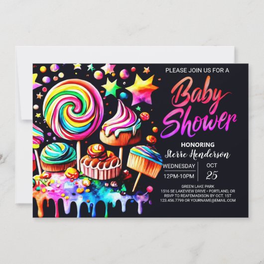 Digitaal Snoep Dream Baby shower Kaart (Voorkant)