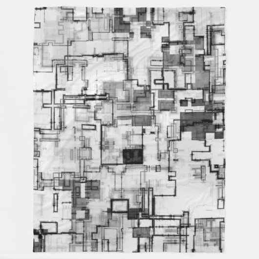 Digitaal stadscircuitontwerp fleece deken (Voorkant)