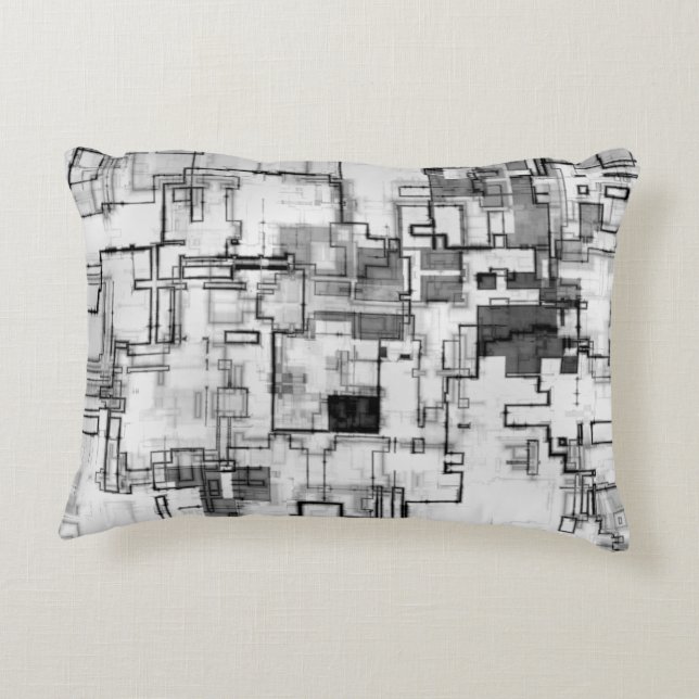 Digitaal stedelijk circuitontwerp accent kussen (Achterkant)