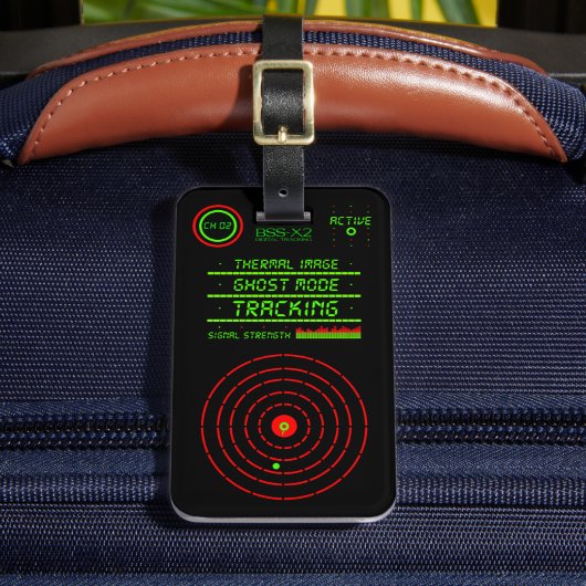 Digitaal Tracking Beveiligingssysteem Fake Surveil Bagagelabel (Voorkant Insitu 2)