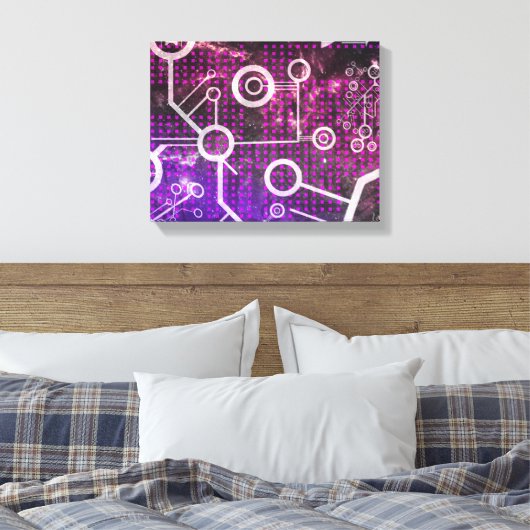 Digitaal universum canvas afdruk (Insitu (Slaapkamer))
