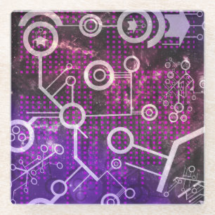 Digitaal universum glazen onderzetter