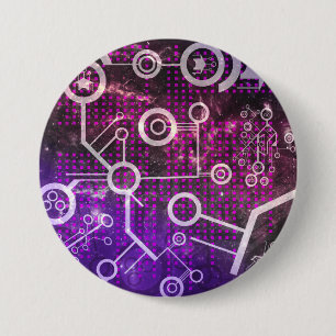 Digitaal universum ronde button 7,6 cm