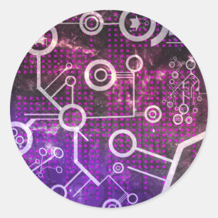 Digitaal universum ronde sticker